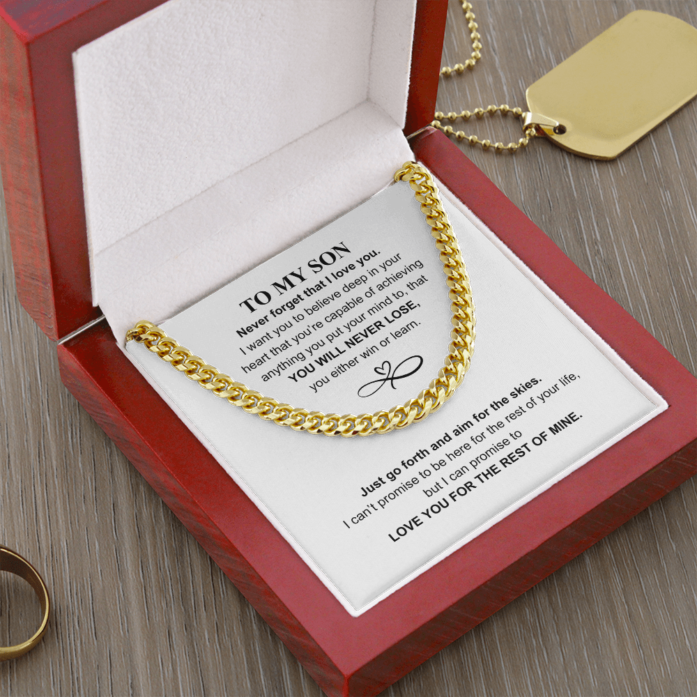 The Chain of My Heart: Never Forget That I Love You Cuban Chain for Son