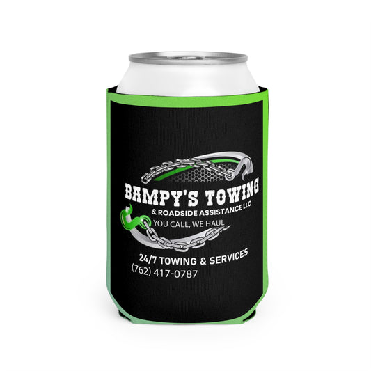 Can Cooler Sleeve — Bampy's Towing Logo Koozie (Custom Phone Number, Roadside Assistance)
