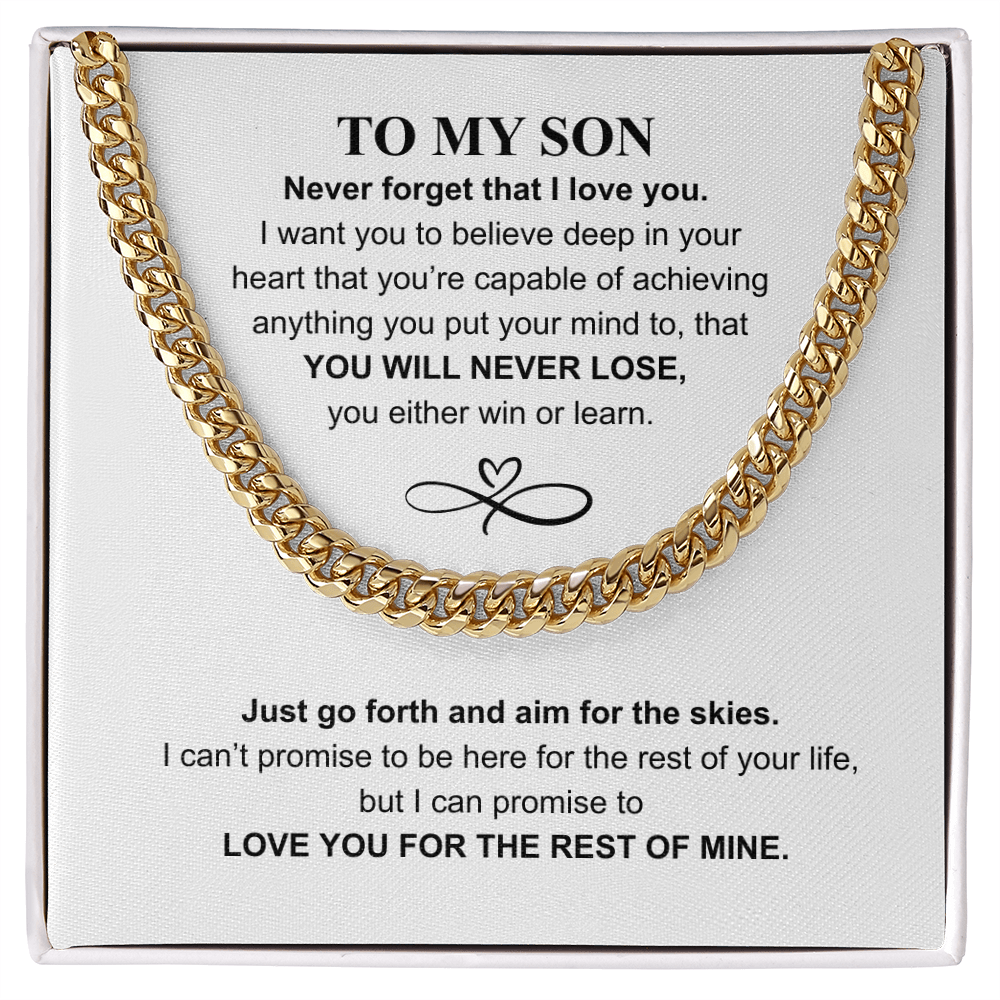 The Chain of My Heart: Never Forget That I Love You Cuban Chain for Son