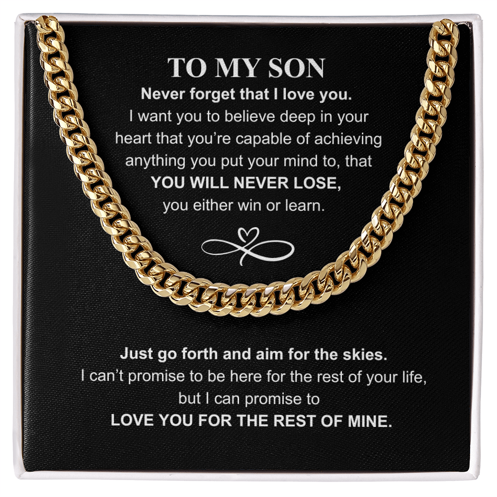 The Chain of My Heart: Never Forget That I Love You Cuban Chain for Son