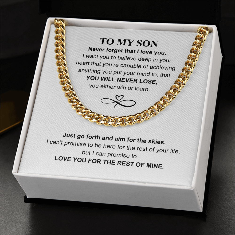 The Chain of My Heart: Never Forget That I Love You Cuban Chain for Son