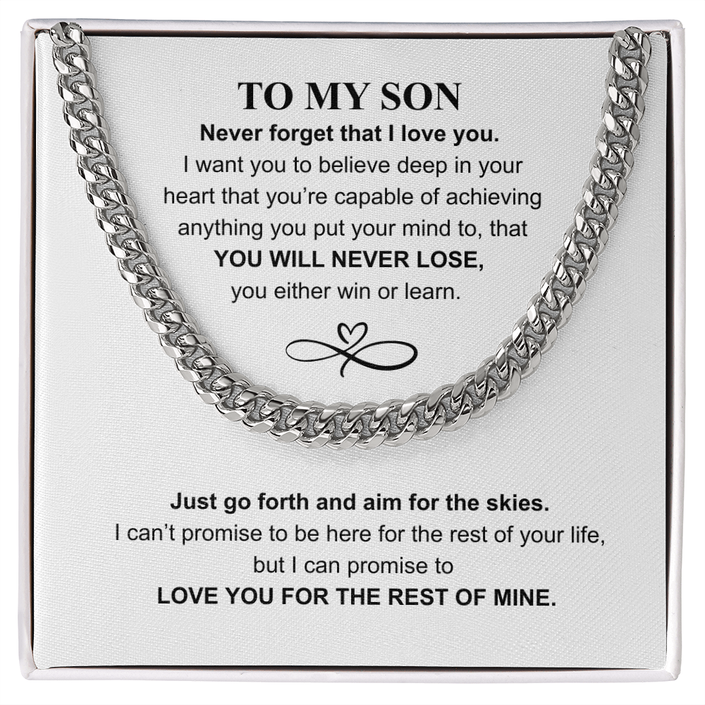 The Chain of My Heart: Never Forget That I Love You Cuban Chain for Son