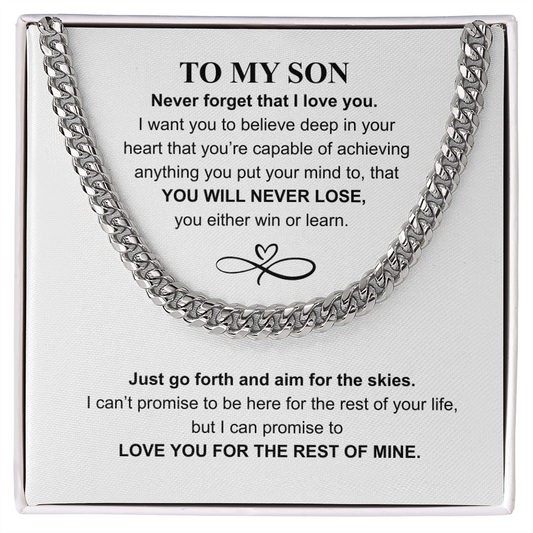 The Chain of My Heart: Never Forget That I Love You Cuban Chain for Son