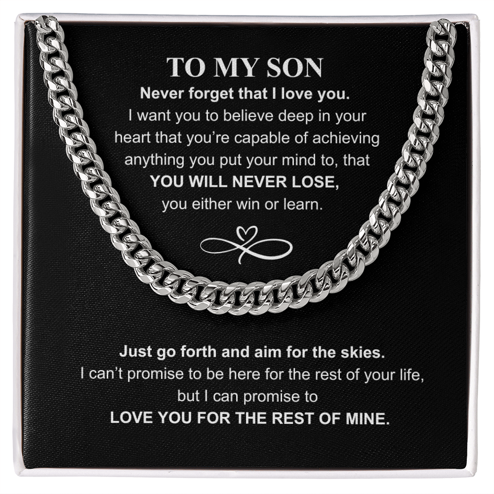 The Chain of My Heart: Never Forget That I Love You Cuban Chain for Son