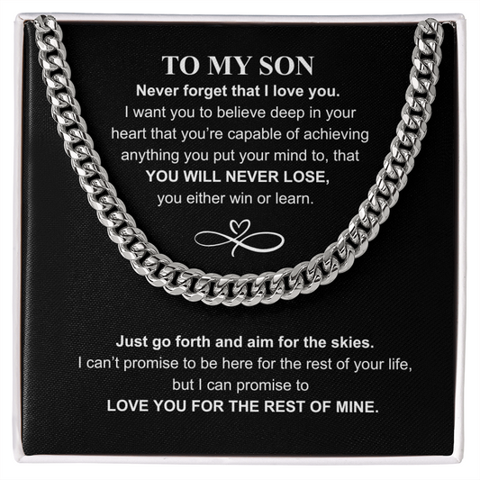 The Chain of My Heart: Never Forget That I Love You Cuban Chain for Son
