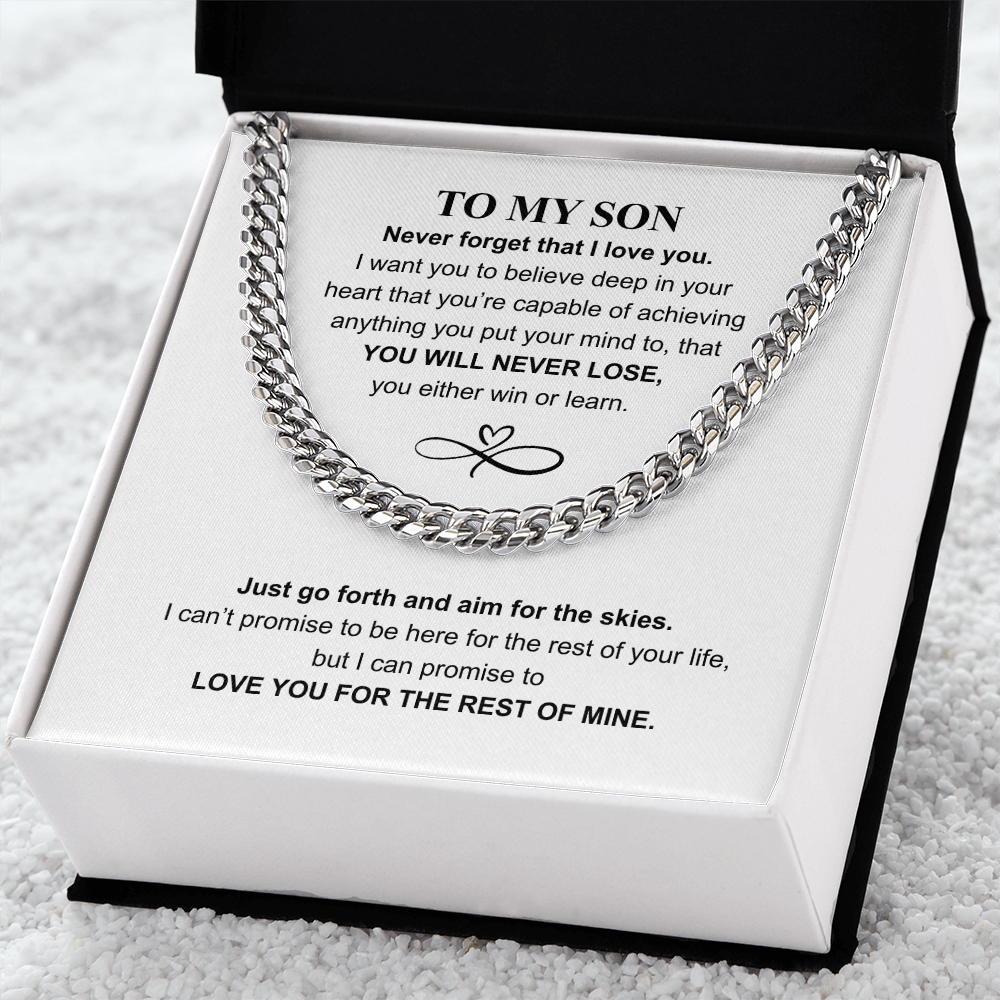 The Chain of My Heart: Never Forget That I Love You Cuban Chain for Son