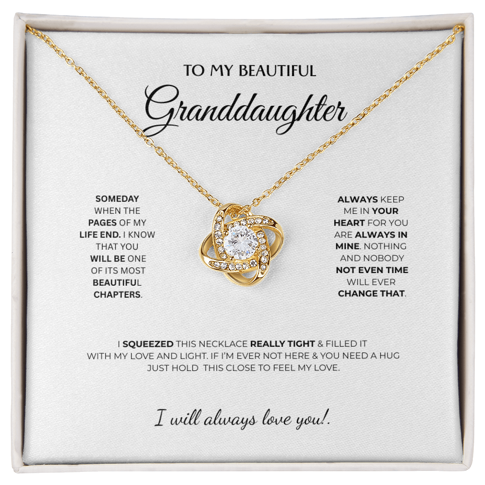 The Timeless Bond: My Granddaughter's Love Knot Promise  Necklace
