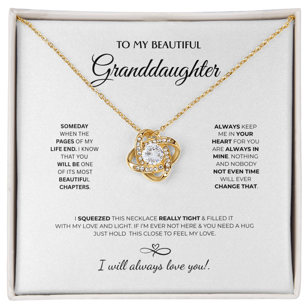 The Timeless Bond: My Granddaughter's Love Knot Promise  Necklace