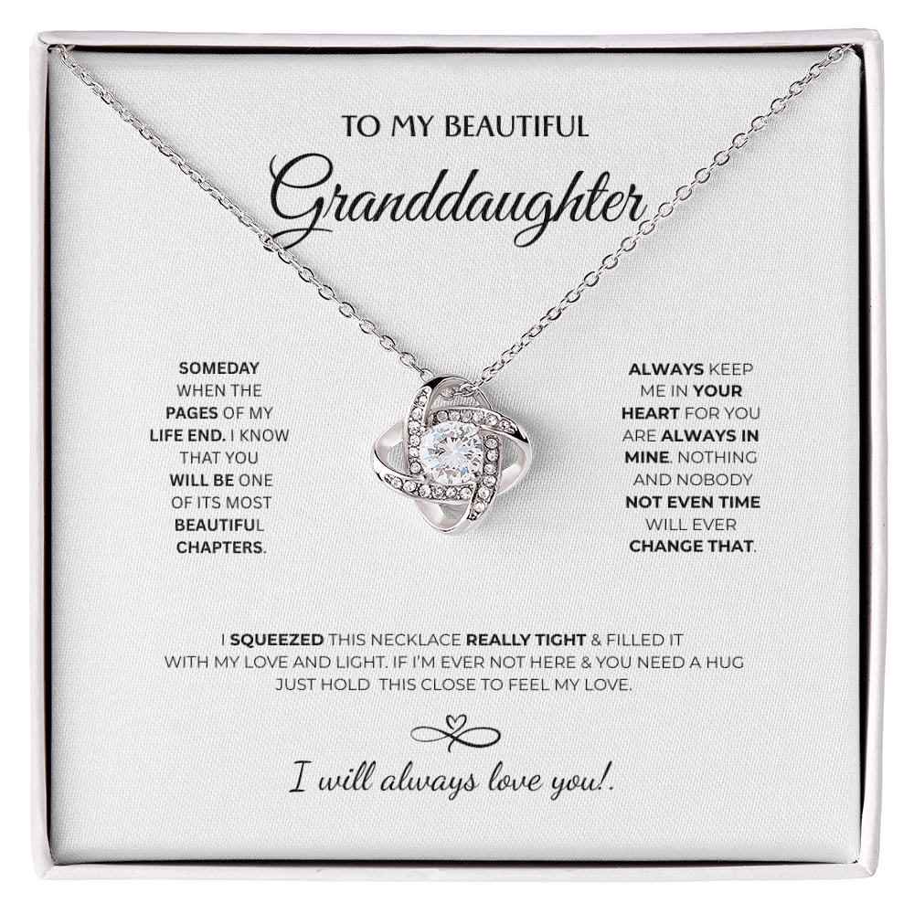 The Timeless Bond: My Granddaughter's Love Knot Promise  Necklace