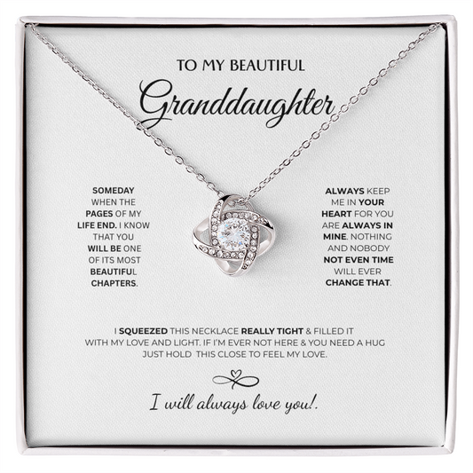 The Timeless Bond: My Granddaughter's Love Knot Promise  Necklace