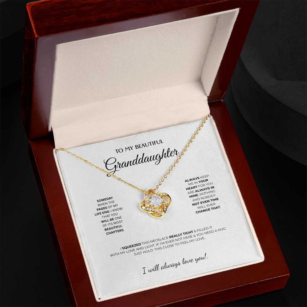 The Timeless Bond: My Granddaughter's Love Knot Promise  Necklace